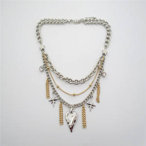 Высококачественное модное унисекс позолоченное ожерелье из латуни и цинкового сплава - Product Image 1