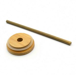 Wholesale 16oz Drinking Juice Glass Cup with <b>Bamboo</b> Lids and <b>Bamboo</b> <b>Straw</b> - Product Image 5