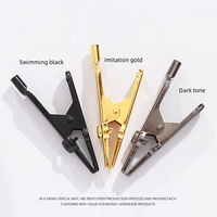 Pince crocodile en fer OEM personnalisable en couleur, petite, avec mâchoires dentelées à bec effilé pour test de circuits, fils électriques et outils de bricolage