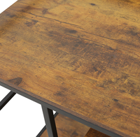 Table d'imprimante mobile avec roulettes pour le rangement et l'organisation du bureau à domicile, étagère pour ordinateur de bureau et déchiqueteuse - Brun rustique