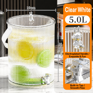 <span class=keywords><strong>Pichet</strong></span> de luxe grande capacité pour eau froide avec robinet, ensemble distributeur de boissons pour fruits et thé, seau portable pour jus de fruits et eau - Product Image 2