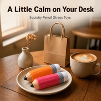 Crayon en mousse souple à compression, à remontée lente, anti-stress, nouveauté, décoration de bureau, boîte de présentation, jouets squishy