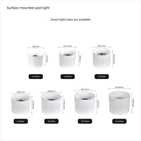 Spots ronds modernes anti-éblouissement à montage en surface, mini-lampes LED 3 pouces-6 pouces 12W20W30W50W pour la maison, le bureau, spot LED de plafond
