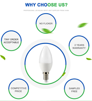 Beste Energiesparende 3W 5W 7W E14 E27 Sockel C37 C37T Innen-LED-Kerzenlampen
