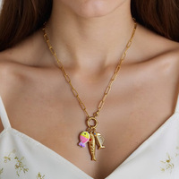 SUMMLY-Pendentif poisson de l'océan tendance, chaîne en acier inoxydable plaqué or 18 carats, collier à breloques, accessoires de bijoux de mode