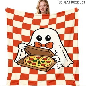<b>Halloween</b> Ghost Pumpkin Spider Flannel <b>Blanket</b> Throw <b>Blanket</b> Nap <b>Blanket</b> Spooky <b>Halloween</b> Decor Lightweight Breathable Wholesale - Product Image 1