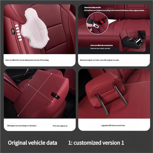 Housses de siège en cuir toutes saisons sur mesure pour Honda – Couverture <span class=keywords><strong>complète</strong></span> haut de gamme pour Accord V6 Ridgeline 5 places, lavables - Product Image 3