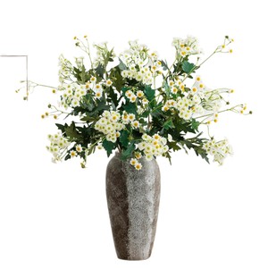 Bouquet de marguerites artificielles Meng Jie en PVC, fleurs en soie à longue tige, blanc et jaune, décoration intérieure, accessoires de mariage - Product Image 5