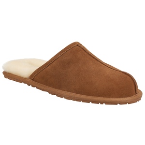 Chaussons d'hiver chauds pour hommes, en daim <span class=keywords><strong>de</strong></span> vache, doublure en <span class=keywords><strong>peau</strong></span> <span class=keywords><strong>de</strong></span> <span class=keywords><strong>mouton</strong></span>, semelle antidérapante en TPR, vente en gros OEM - Product Image 2