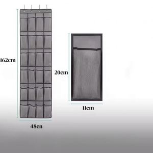 24-Pocket Strong Over-Door Shoe Organizer Large Breathable Mesh Hooks Hanging Wardrobe <b>Cabinet</b> Rack <b>Storage</b> Non-Woven Fabric - Product Image 5