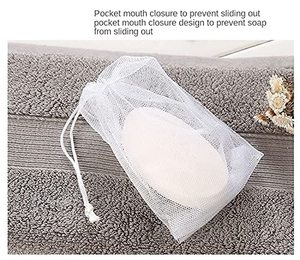 Éponge Loofah Nettoyante Visage, Nettoyant Facial Exfoliant, Filet à Savon Moussant, Réducteur de Déchets, pour Mousse Hydratante Visage Effet Guimauve - Product Image 4