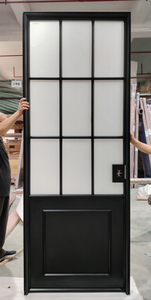 High Quality Black French Design Interior Glass <b>Swing</b> <b>Door</b> with Steel Frame Custom Made From Aluminum Alloy - Product Image 4