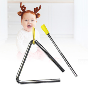 Triangle métallique avec marteau, instrument de <span class=keywords><strong>musique</strong></span> à percussion manuelle pour l'éducation et le divertissement des enfants, 4 pouces - Product Image 5
