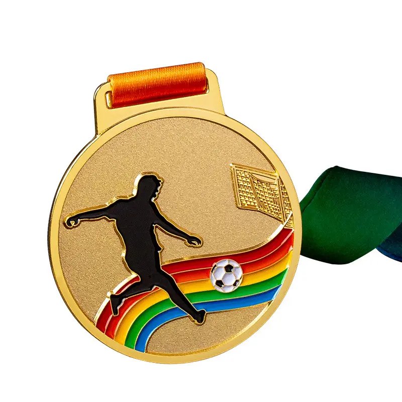 A buon mercato personalizzato 1 ° posto calcio oro sport medaglione personalizzato metallo mestiere 3d premio medaglia di calcio