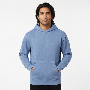 Sudadera con capucha y media cremallera para hombre, de algodón 100%, estilo juvenil, peso medio, teñido con pigmentos, elegante y cómoda, para invierno, con estampado digital - Product Image 1