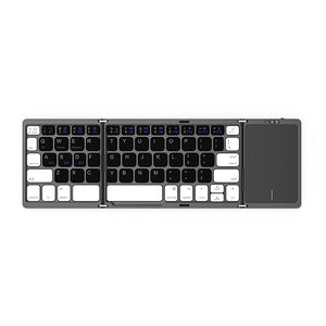 Clavier pliable universel portable Bluetooth sans fil avec pavé tactile AZERTY pour iPad, tablette, Mac, PC, iPhone - Product Image 2