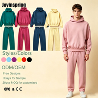 Ensemble sweat à capuche et pantalon de survêtement personnalisé OEM pour homme, coupe oversize, décontracté, en polaire respirante polyester/coton 320g, collection automne