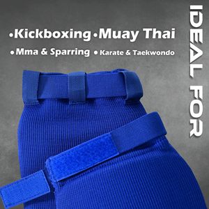 Protections de tibias en tissu respirant rembourrées et épaisses avec logo personnalisé pour le Muay <span class=keywords><strong>Thai</strong></span>, le kickboxing, la <span class=keywords><strong>boxe</strong></span> MMA et l'entraînement de sparring - Product Image 3