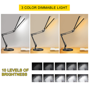 Lámpara de Escritorio LED <span class=keywords><strong>Articulada</strong></span> y Plegable de Doble Cabezal, Moderna, de Aluminio, con Iluminación de Gran Angular, Brazo Flexible, Lámpara DC para Sala de Lectura - Product Image 6