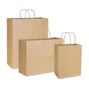 Manufacturer Wholesale Custom Printed logo <b>Small</b> Size Gift <b>Shopping</b> square Bottom Kraft Paper Bags With Handles - Product Image 1
