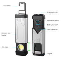 Lampe torche LED USB rechargeable en gros, étanche IP54, corps en aluminium, portée du faisceau 200-300M, SOS/clignotement d'urgence