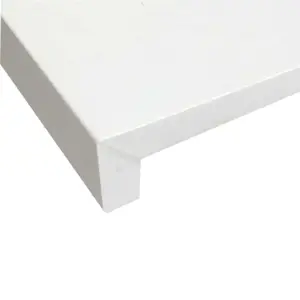 Gehrung Rand Stein Quarz Weiß Quadratischen Tisch Top Erleichterter Poliert