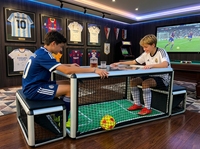 Machine de jeu de sport d'intérieur de qualité commerciale, machine d'arcade de football à monnayeur avec ticket
