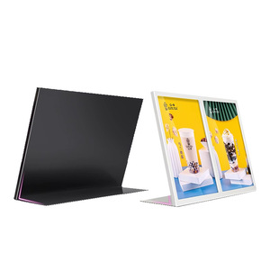 Cute Tea Acrylic Metal <b>Table</b> <b>Card</b> A4 Desktop Display Stand Vertical Removable For Beverage Menus Advertising Boards - Product Image 4