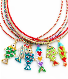 Collar con Colgante de Pez Hecho a Mano con Cuentas, Cadena de Cuentas Coloridas, Lindo Collar con Dije de Pez para Mujeres y Niñas, Joyería para Uso Diario, Regalo para Fiestas - Product Image 5