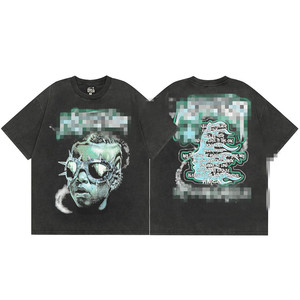 High Quality NFC Oversized Men's T-Shirt Heavy Screen Printed Logo Heat-Transfer Printed Graphic Short Length Custom 100% Cotton - Product Image 4