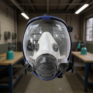 Masque à gaz intégral réutilisable avec valve d'expiration pour la peinture et la pulvérisation, protection contre la poussière et les gaz nocifs - Product Image 2