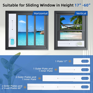 Kit <span class=keywords><strong>de</strong></span> plaques d'étanchéité réglables en plastique PVC ABS <span class=keywords><strong>pour</strong></span> lève-vitre électrique manuel <span class=keywords><strong>pour</strong></span> fenêtres coulissantes verticales/horizontales à usage domestique - Product Image 3