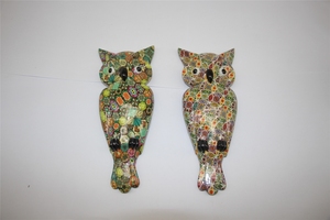 Top Seller Hand-Finished Animal Color Colorful <strong>Owl</strong> Watch Over You Resin Wall Sign Plaque Clear Textured <strong>Plate</strong> - Product Image 5