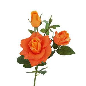 Fleur artificielle de haute qualité, rose au toucher réel, <span class=keywords><strong>hydratante</strong></span>, rose à 3 têtes, décoration de la maison, arrangement floral, fleur de mariage - Product Image 5
