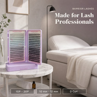 Cils préfabriqués avec logo personnalisé, prix d'usine, 10D-100D, courbure D, base pointue, extensions de cils individuelles avec boîte