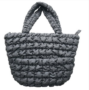 Custom OME Quilted Cloud Tote Bag Large Capacity Nylon Puffer <b>Handbag</b> Pleated Bubble Tote For Women Casual Daily Shopping Work T - Product Image 1