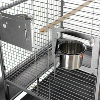 Maßgefertigter Großer Schwarzer Edelstahl-Vogelkäfig für Draußen mit Rädern für Haustiere, Wellensittiche und Papageien - Großhandel zum Niedrigpreis