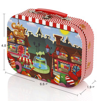 Conception de serrure de poignée décorative personnalisée pour enfants, petite valise rouge en carton, boîte-cadeau