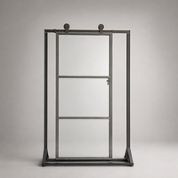 Porte coulissante rétractable moderne en verre à isolation thermique, gain de place, pour maison, bureau et centre commercial