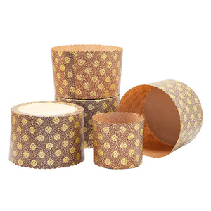 Moldes de Papel para <span class=keywords><strong>Panettone</strong></span> Profesionales, Estilo Italiano Vintage, Forros de Papel con Patrón Dorado, Resistentes a la Grasa, para el Mercado de EE. UU. y la UE - Product Image 1