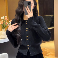 Pull de mode pour femmes nouveau style cardigan tricoté slim fit pour femmes haut court