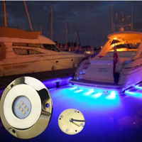 Lámpara de Agua Salada Súper Brillante de 60W, IP68, Luces Sumergibles para Barcos, Material de Bronce, DC12V/24V, Luz LED RGBW Blanca Cálida para Barcos