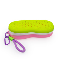 Boîte de rangement respirante avec fermeture éclair, étanche, résistante aux chutes, étui de protection portable pour lunettes, étui en silicone pour lunettes de natation