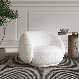Fauteuil individuel moderne et minimaliste en laine <span class=keywords><strong>de</strong></span> mouton capitonnée à dossier haut et accoudoirs, idéal pour salon, entrepôt et <span class=keywords><strong>salle</strong></span> <span class=keywords><strong>de</strong></span> <span class=keywords><strong>sport</strong></span> - Product Image 1