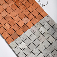 Mosaïque de briques d'argile à carreaux rouges modernes, résistante aux acides, technique de frittage pour la décoration murale. pour les hôtels, les restaurants, facile