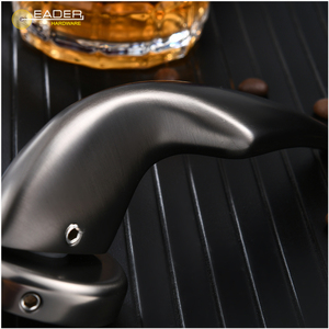 EADER门把手实心黄铜哑光黑色设计室内圆形现代门锁旋钮 - Product Image 5