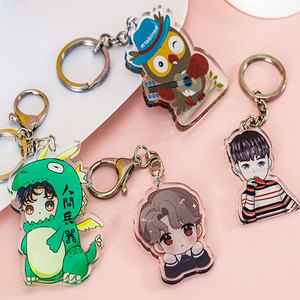 Tùy chỉnh rõ ràng Acrylic Keychain Logo phim hoạt hình long lanh Epoxy Keychain quyến rũ Pin đứng nhựa móc chìa khóa Anime Acrylic keyringcustom - Product Image 2