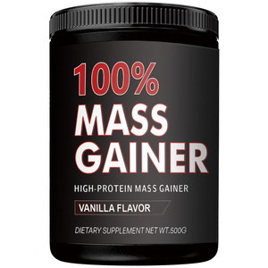 100 procent massa gainer poeder vanille smaak hoge proteïne gewichtstoename spiergroei ondersteuning 500g OEM private label - Product Image 1