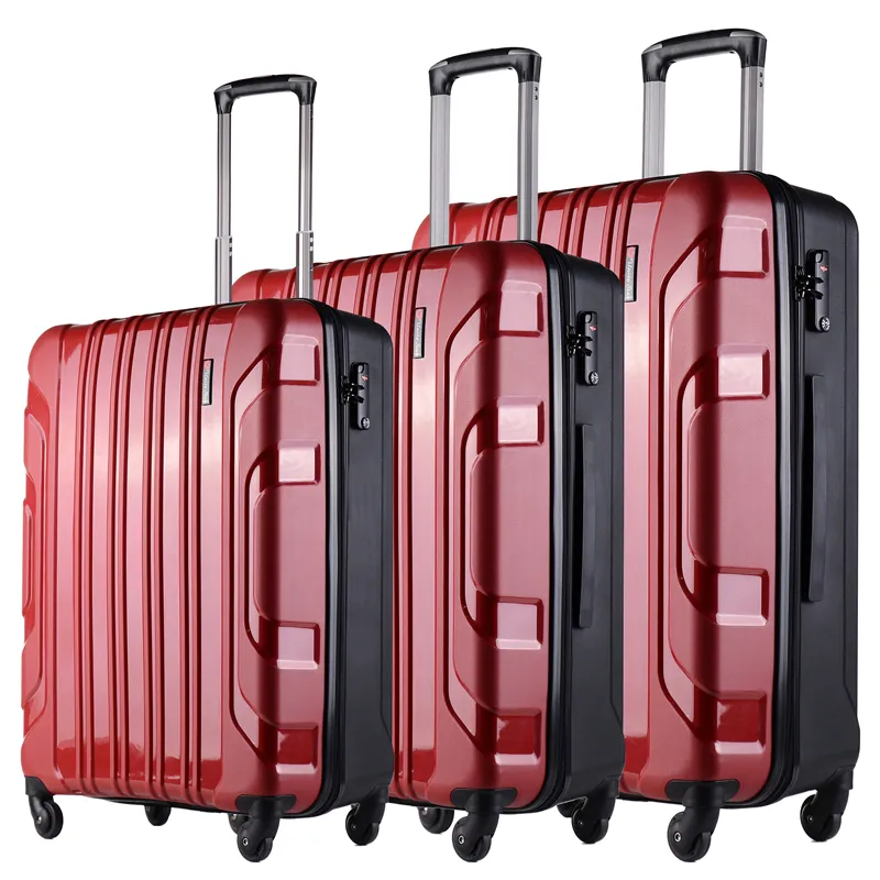 Wholesale 20"25"29" Pp Trolley Luggage Travel Bags Suitcase Sets With TSA Lock
