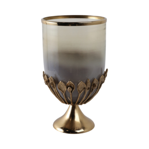 Decorative <b>Glass</b> And Metal Hurricane Candle Holder Elegant Pillar <b>Candlestick</b> For Table Centerpieces Home Decor - Product Image 2